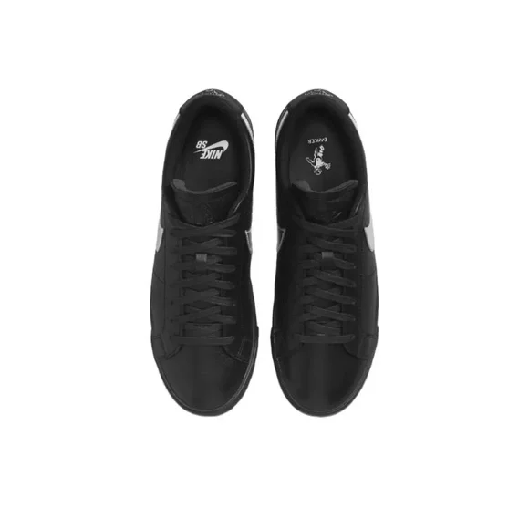 Size 10- 12 Nike Dancer Skateboards x Zoom Blazer SB Low Black Metallic Silver - Picture 4 of 11